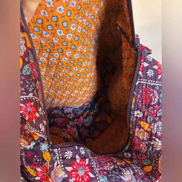 Unique Quilted Floral Patterned Duffel - Picture 3 of 5